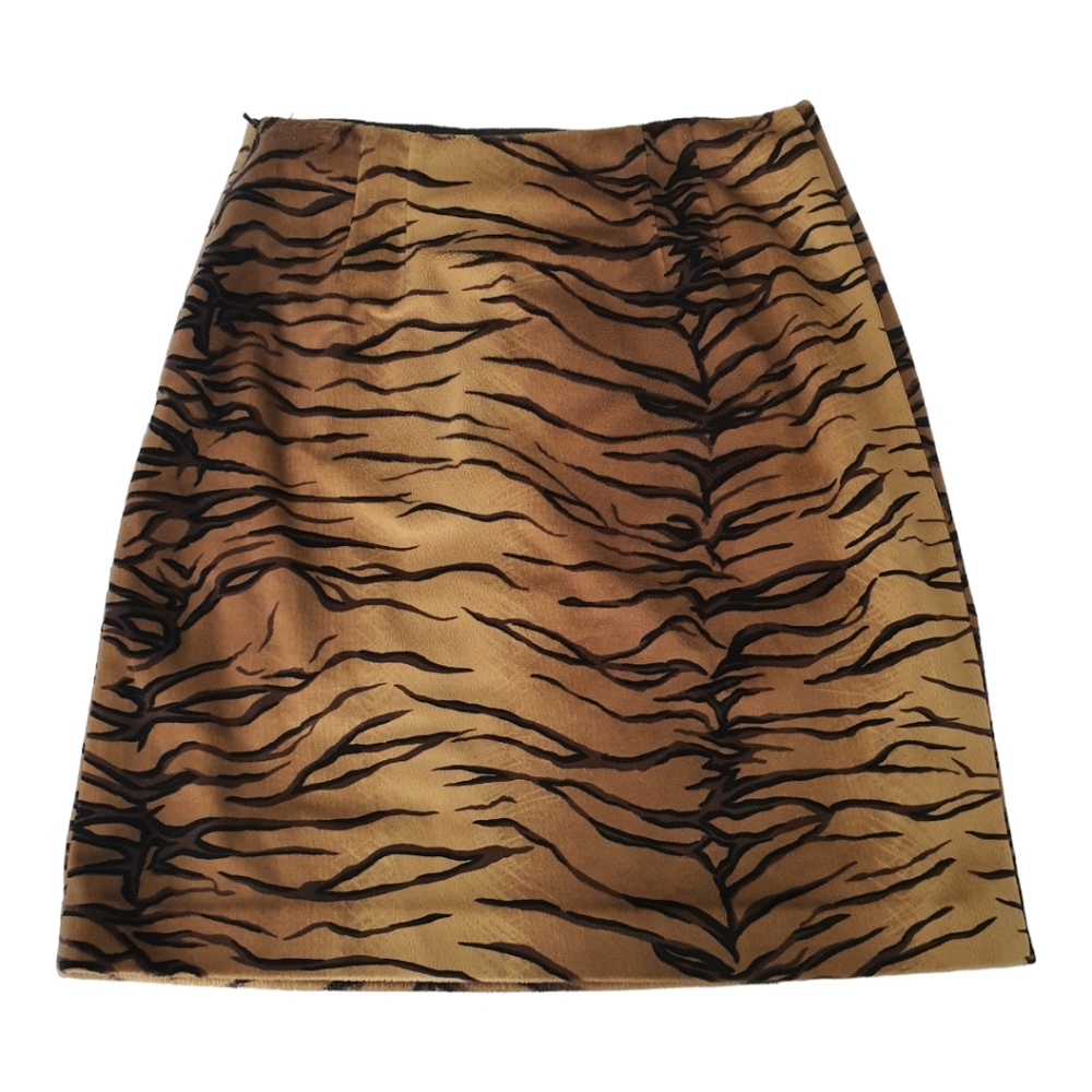 Table Eight Fur Tiger Print Skirt Size 12 - Picture 3 of 14